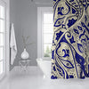 MISC Navy Shower Curtain by 71x74 Blue Geometric Traditional Polyester