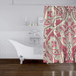 MISC Pink Shower Curtain by 71x74 Pink Geometric Traditional Polyester