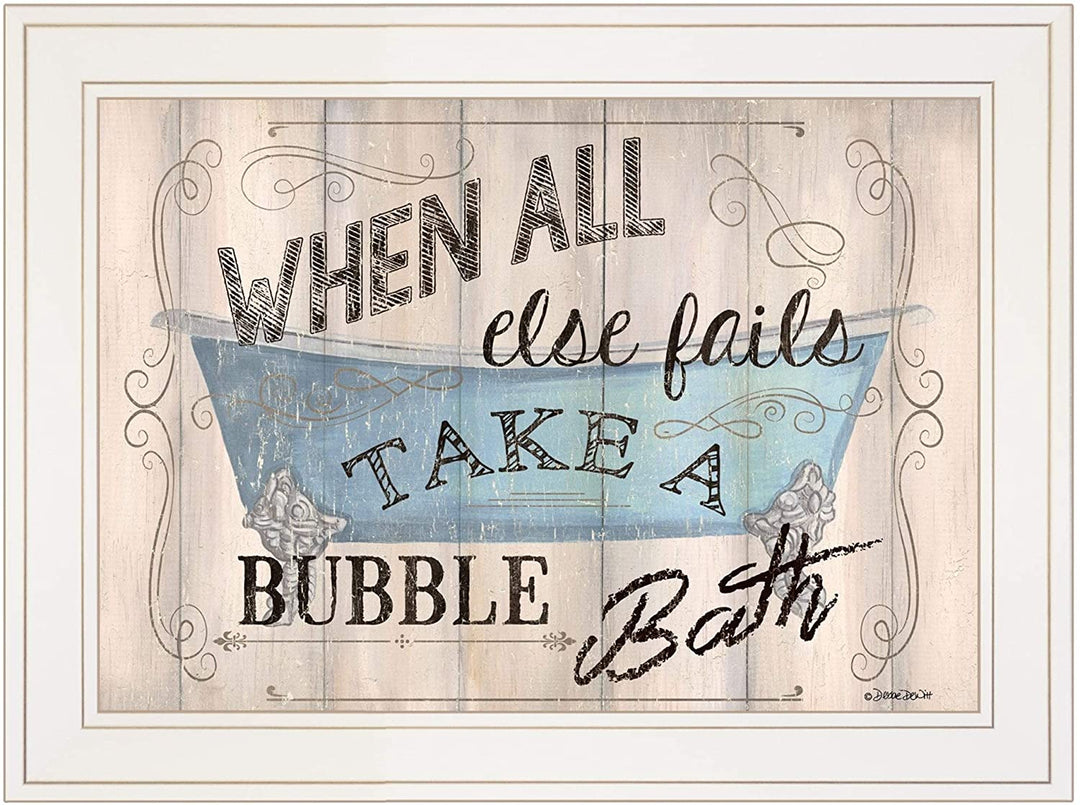 Bathroom Humor Dewitt Ready Hang Framed White Frame Modern