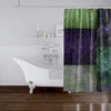MISC Eclectic Bohemian Patchwork Green Purple Shower Curtain by 71x74 Green Patchwork Bohemian Eclectic Polyester