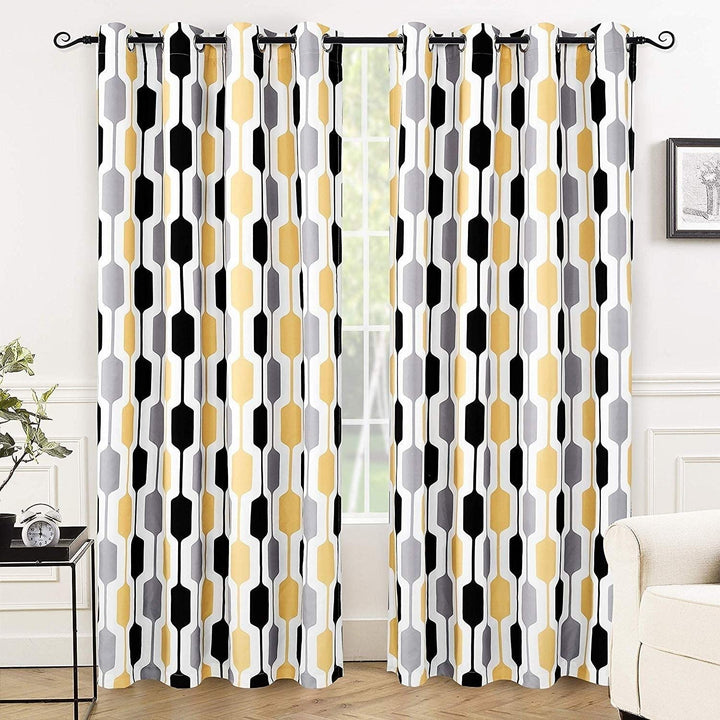 ttern Mid Century Lined Blackout Grommet Window Curtain