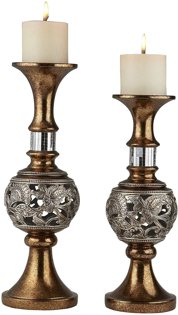 International Home Decor Floral Candleholder (Set 2)