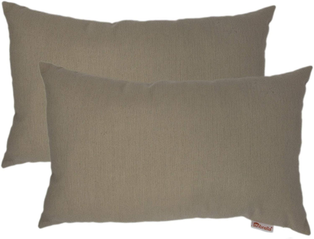 Sand Boudoir Outdoor Pillow 2 Pack 13" X 20" Tan Solid Modern Contemporary Removable Cover