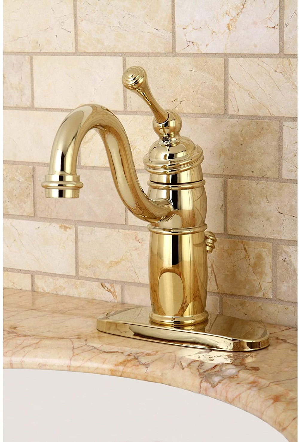 Victorian Centerset Polished Brass Bathroom Faucet Brown Finish Includes Hardware