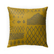 MISC Moroccan Patchwork Mustard Indoor|Outdoor Pillow by 18x18 Yellow Southwestern Polyester Removable Cover