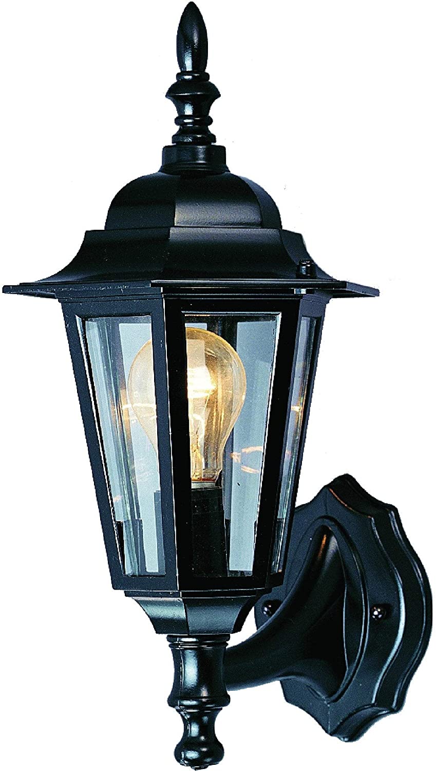 1 Light Black Outdoor Wall Mount Traditional Metal