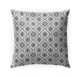 Grey Ikat Indoor/Outdoor 18 inch Throw Pillow by Modern Contemporary Polyester Removable Cover