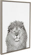 Lion Framed Canvas Wall Art Te Tai Gray 23x33 Modern Contemporary Rectangle