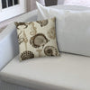 Under Sea Taupe Indoor/Outdoor Pillow Sewn Closure Color Tropical Modern Contemporary Polyester Water Resistant