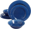 Unknown1 12 Piece Dinnerware Set Cobalt Blue Look Decal Solid Casual Round