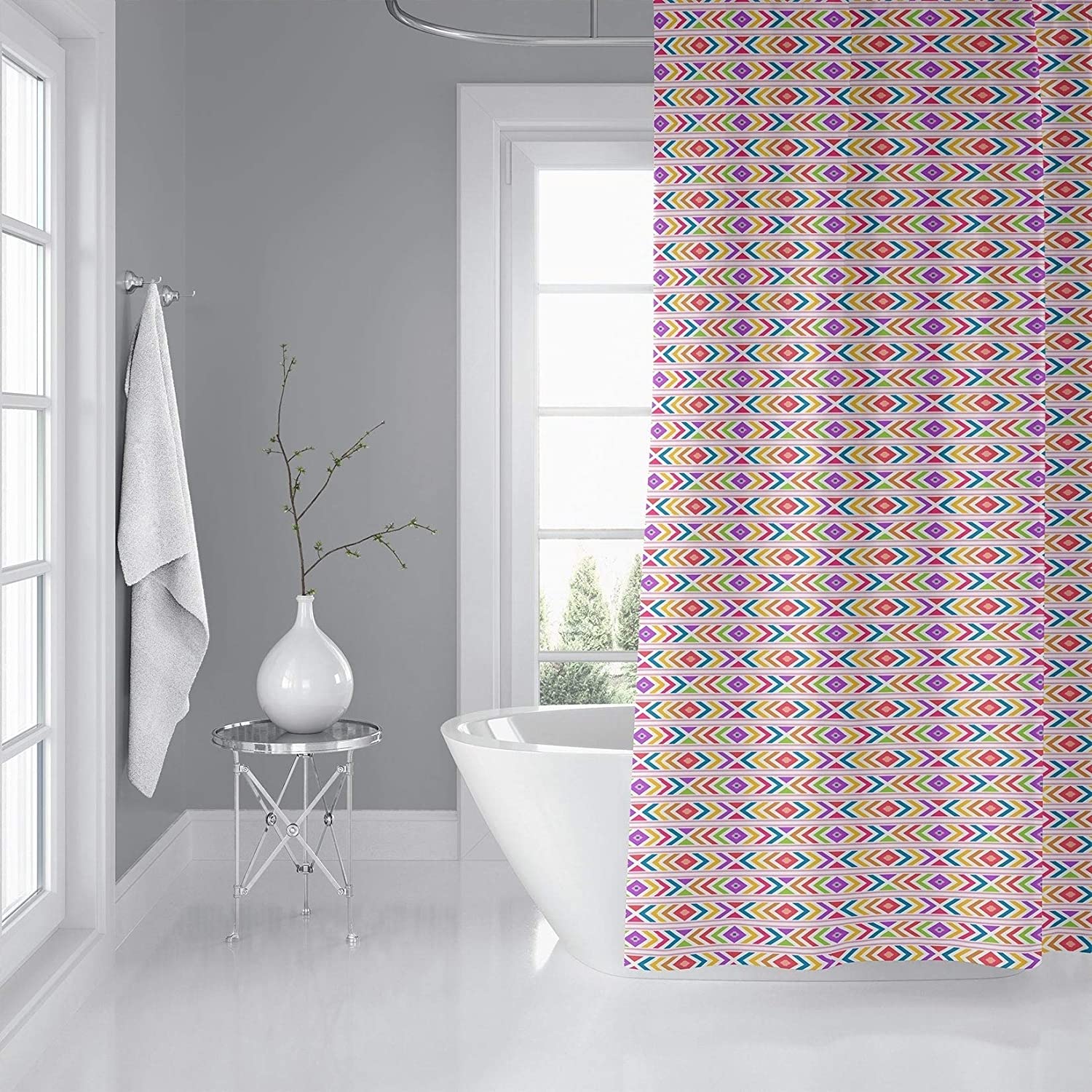 MISC Shower Curtain by 71x74 Purple Geometric Southwestern Polyester