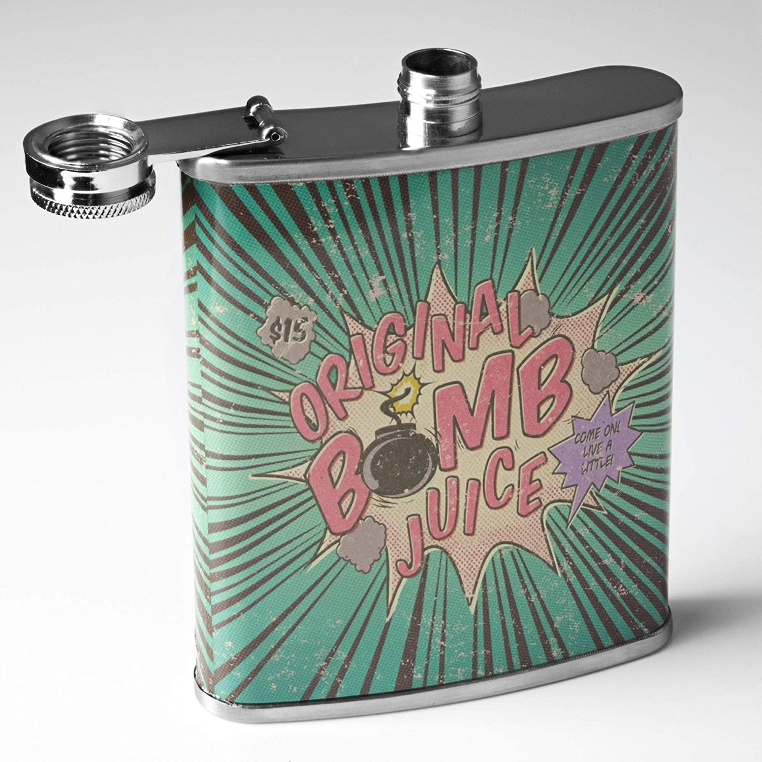 Original Bomb Juice Stainless Steel 8 Oz Flask Color