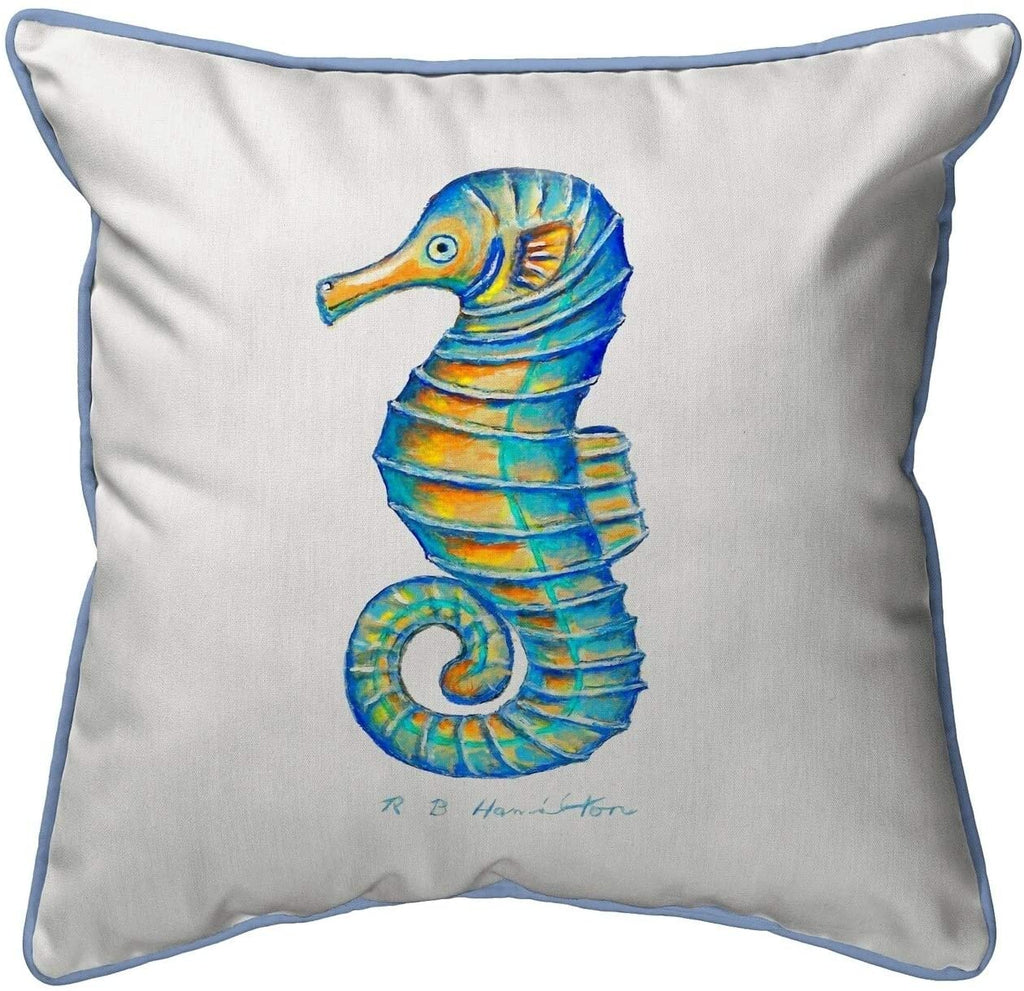 Seahorse Small Pillow 12x12 Color Graphic Nautical Coastal Polyester