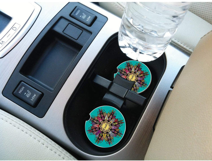 Car Coaster Create Mandala Set 2 2 5 Color - Diamond Home USA