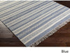 MISC Hand Woven Clarita Wool/Cotton Area Rug (4' X 6') 4' 6' Blue Brown Grey Ivory Purple Geometric Nature Stripe Casual Southwestern Rectangle Cotton