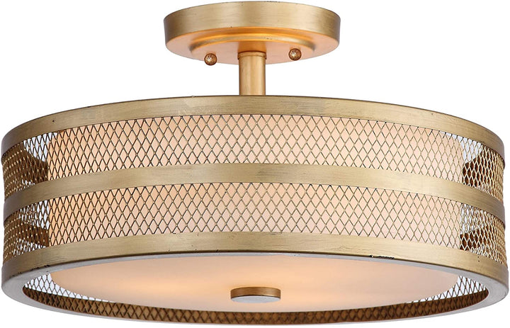 Lighting 3 Light Gold Ceiling Light Metallic Glam Transitional Glass Bulbs Included Energy Efficient - Diamond Home USA