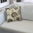 Under Sea Taupe Indoor/Outdoor Pillow Sewn Closure N/ Color Tropical Modern Contemporary Polyester Water Resistant