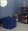 Unknown1 Jute Square Ottoman Blue Modern Contemporary Leather Armless