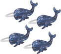 MISC Napkin Rings Whale Design (Set 4) Blue Brass
