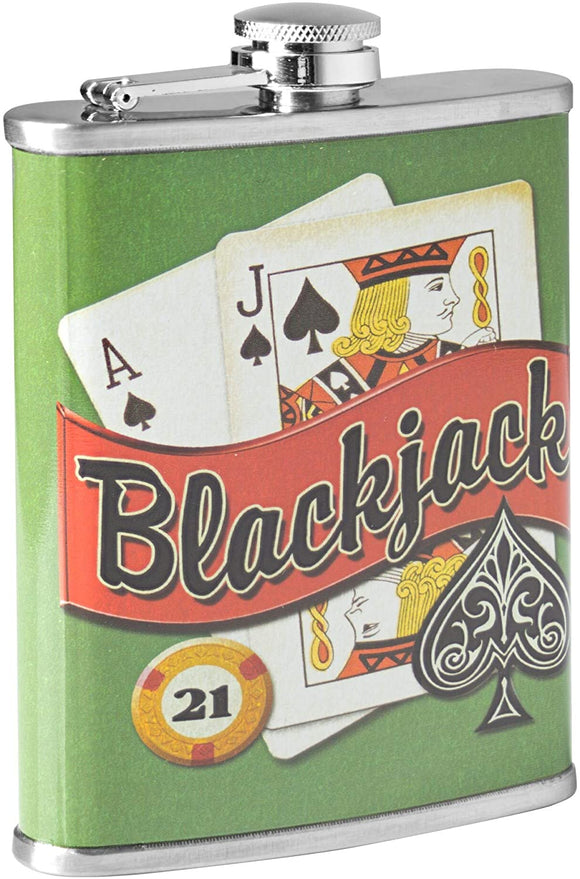 Blackjack Stainless Steel 8 Oz Flask Color