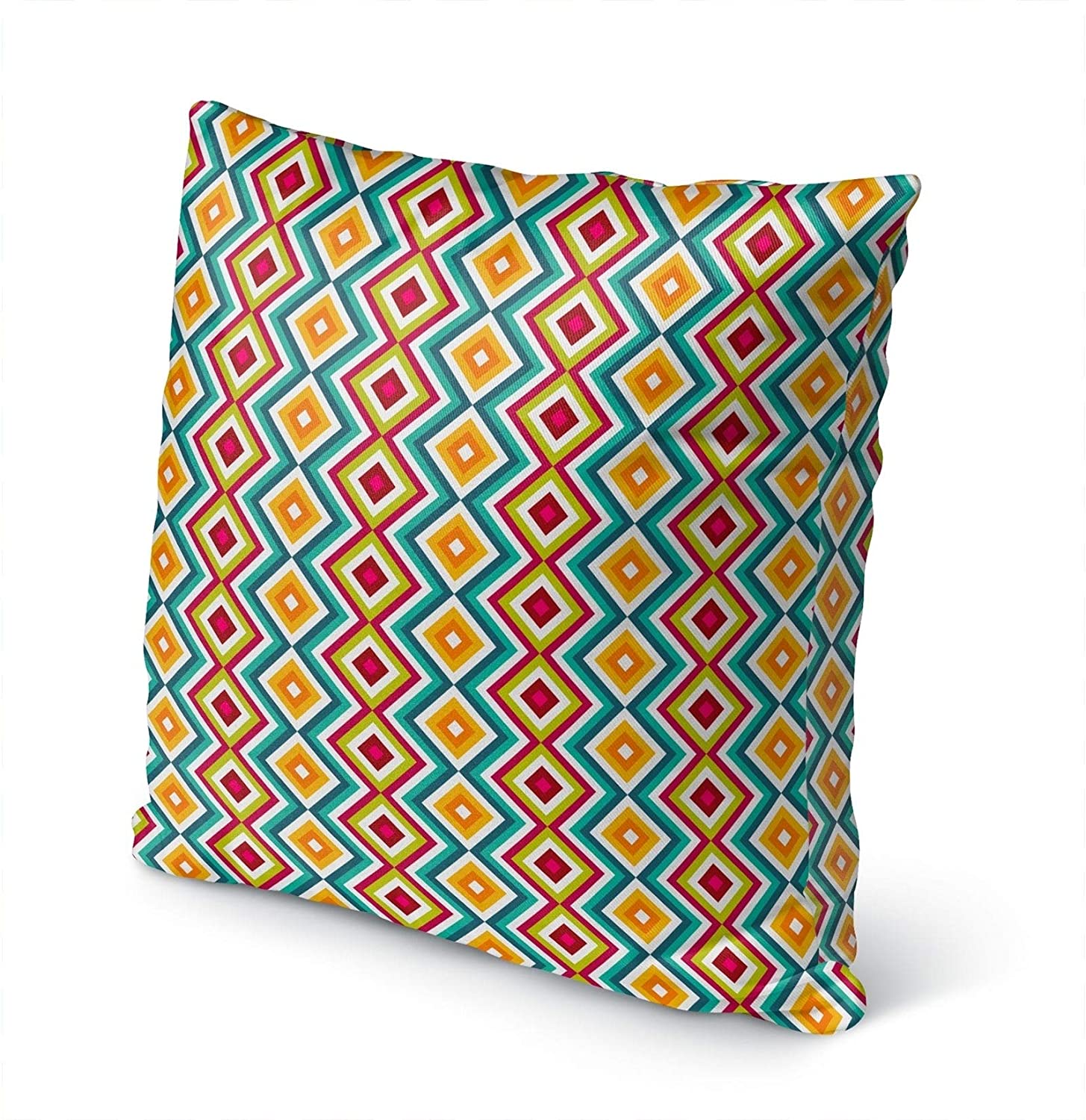 MISC Aztec Pride Indoor|Outdoor Pillow by 18x18 Blue Geometric Bohemian Eclectic Polyester Removable Cover