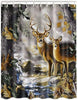 Shower Curtains Bamboo Forest Colorful Tree Deer Vessel Stone Waterproof Graphic Casual Polyester