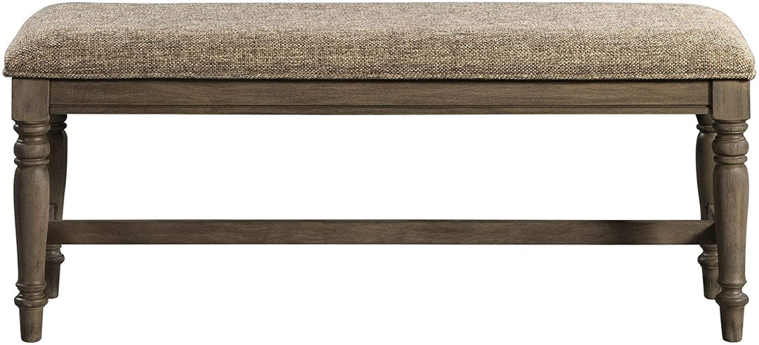 Park Roasted Oak Padded Dining Bench Brown Traditional Upholstered Finish