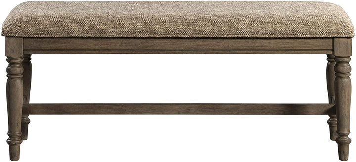 Park Roasted Oak Padded Dining Bench Brown Traditional Upholstered Finish