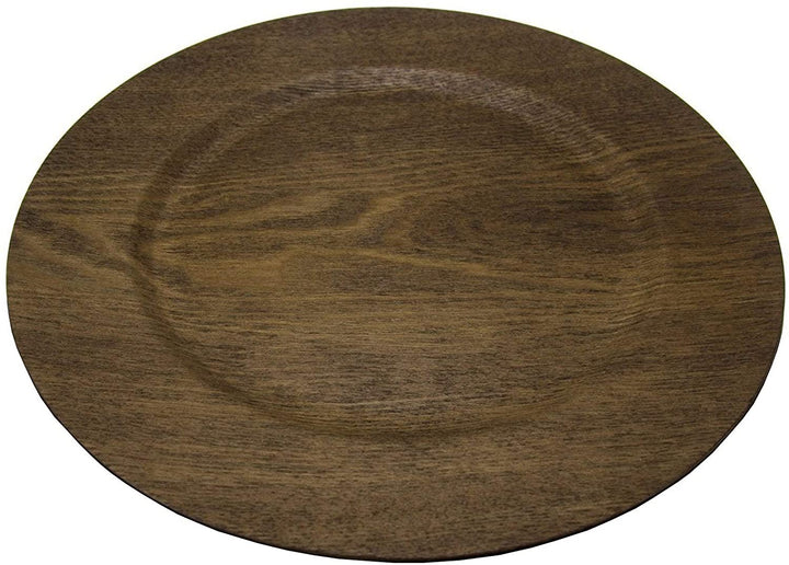 12 Piece 13 Inch Wooden Skin Chargers Brown Round - Diamond Home USA