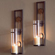 Contemporary 2 Piece Metal Candle Sconce Set Clear Modern Iron