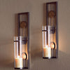 Contemporary 2 Piece Metal Candle Sconce Set Clear Modern Iron