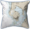 Unknown1 Tampa Bay Fl Nautical Map Extra Large Zippered Pillow Color Graphic Coastal Polyester Single Water Resistant