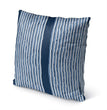 Zen Stripe Block Indigo Indoor|Outdoor Pillow by 18x18 Blue Modern Contemporary Polyester Removable Cover