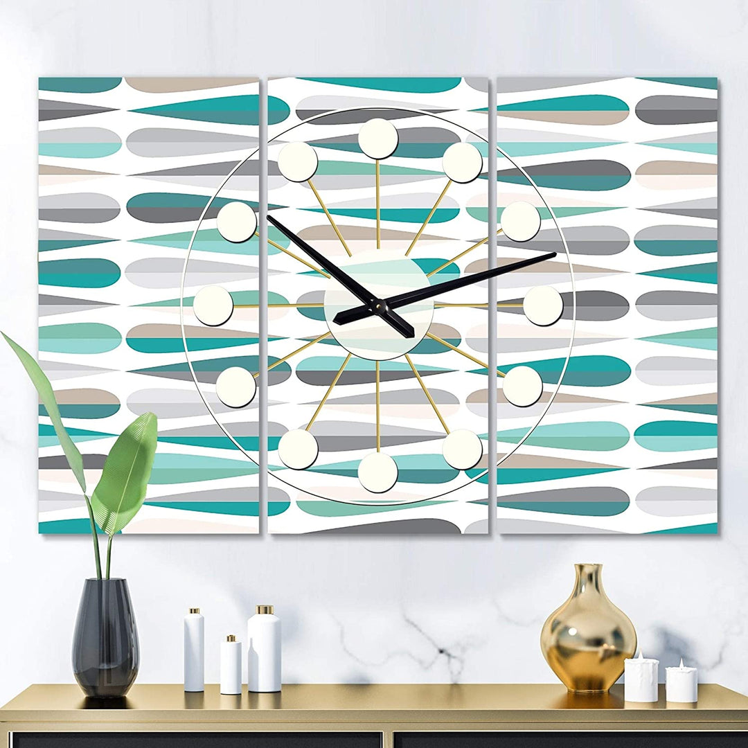 Retro Abstract Drops Iii' Oversized Mid Century Wall Clock 3