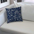 Navy Indoor/Outdoor Pillow Sewn Closure Color Tropical Modern Contemporary Polyester Water Resistant