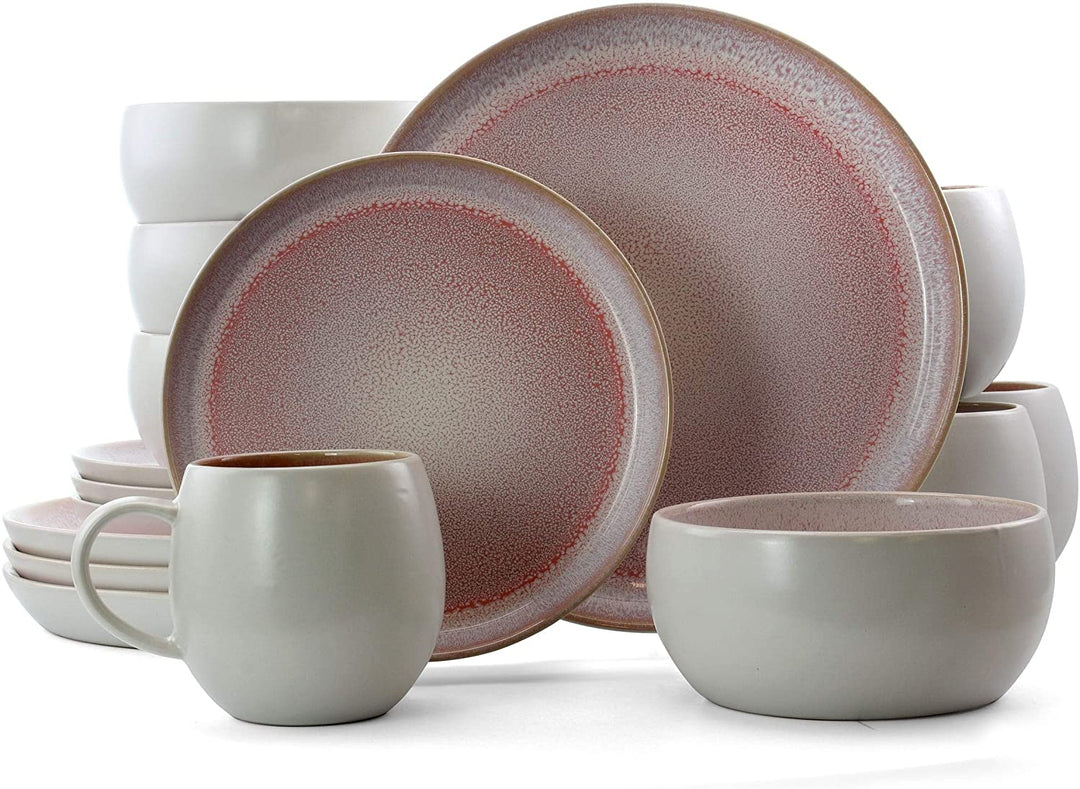 Retro Glaze 16 Piece Stoneware Dinnerware Set Purple Solid