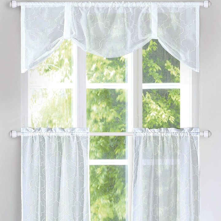 Kitchen Curtain 3 Pieces Set (Rod Pocket Tier