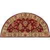 Dark Red Hearth Rug Fireplace Carpet Semi Circle Ivory Border Tan Floral Pattern Half Moon Circle Mat Traditional Flower Themed Chimney Mat Semicircle