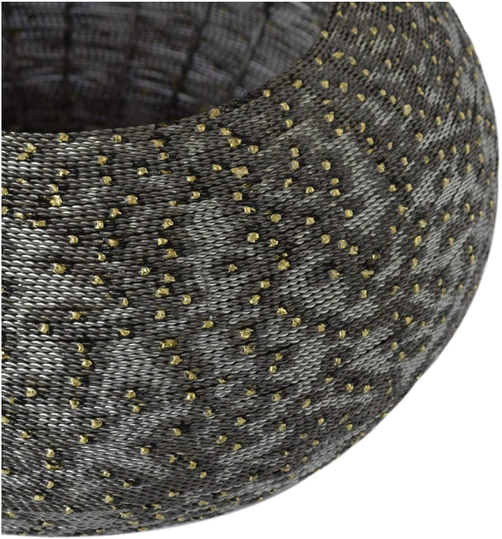 Gun Metal Beaded Modern Bowl Decor Grey Iron