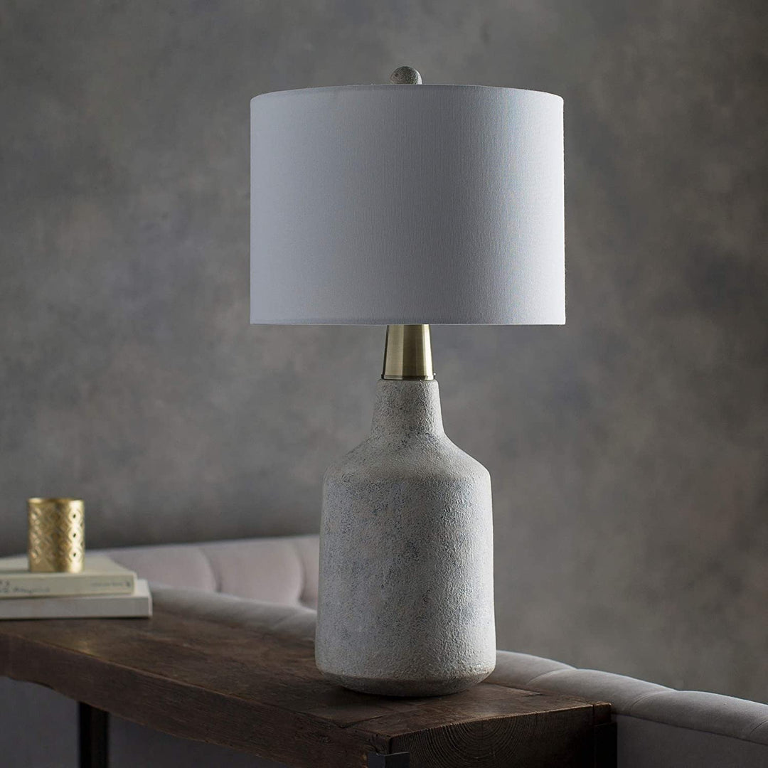 Table Lamp White Base Shade Modern