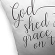 MISC God Shed His Indoor|Outdoor Pillow by 18x18 Black Global Polyester Removable Cover