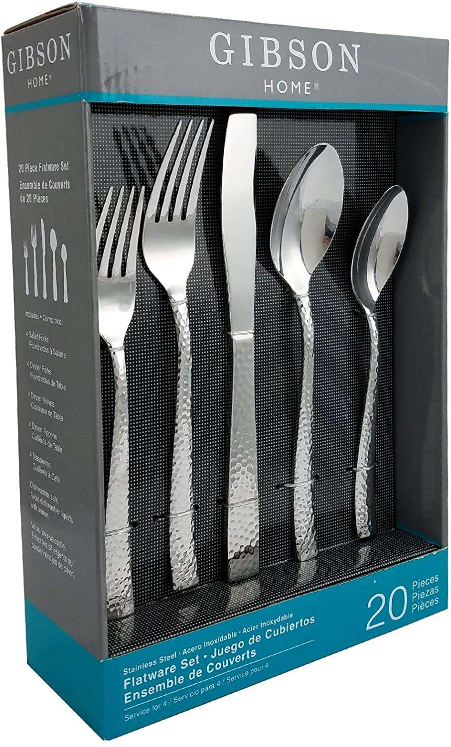 20 Flatware Set Silver Stainless