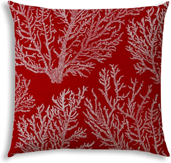 Sea Coral Indoor/Outdoor Pillow Sewn Closure Color Graphic Modern Contemporary Polyester Water Resistant