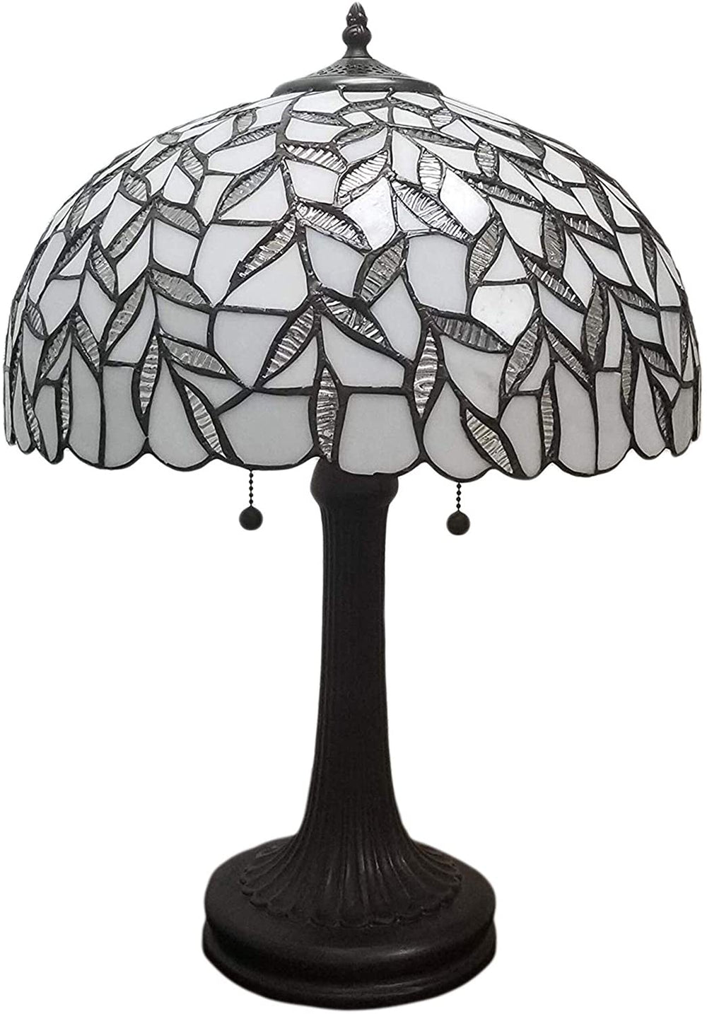 MISC Tiffany Table Lamp 16" Diameter White Am332tl16b Brown