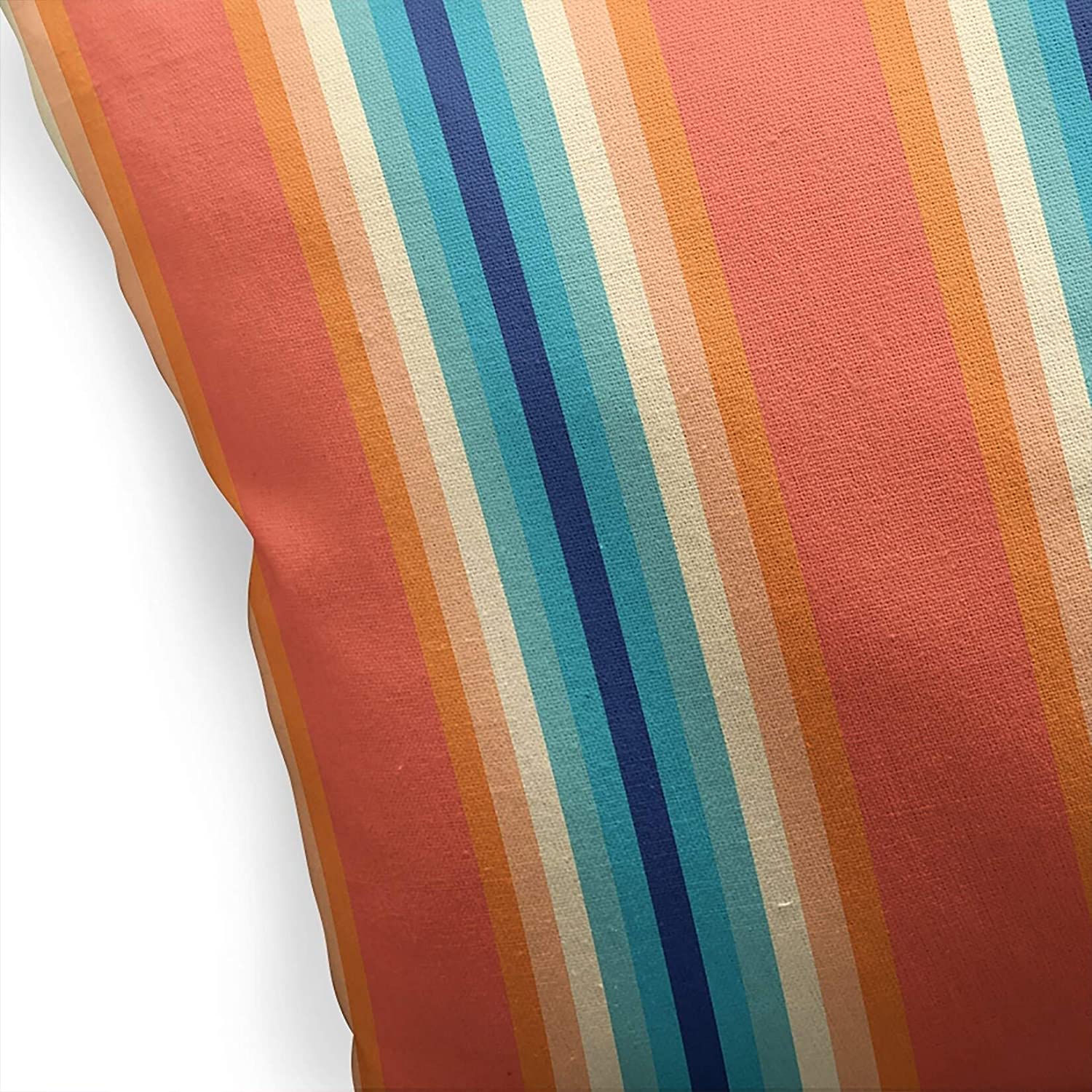 Indoor|Outdoor Pillow by 18x18 Orange Ikat Modern Contemporary Polyester Removable Cover