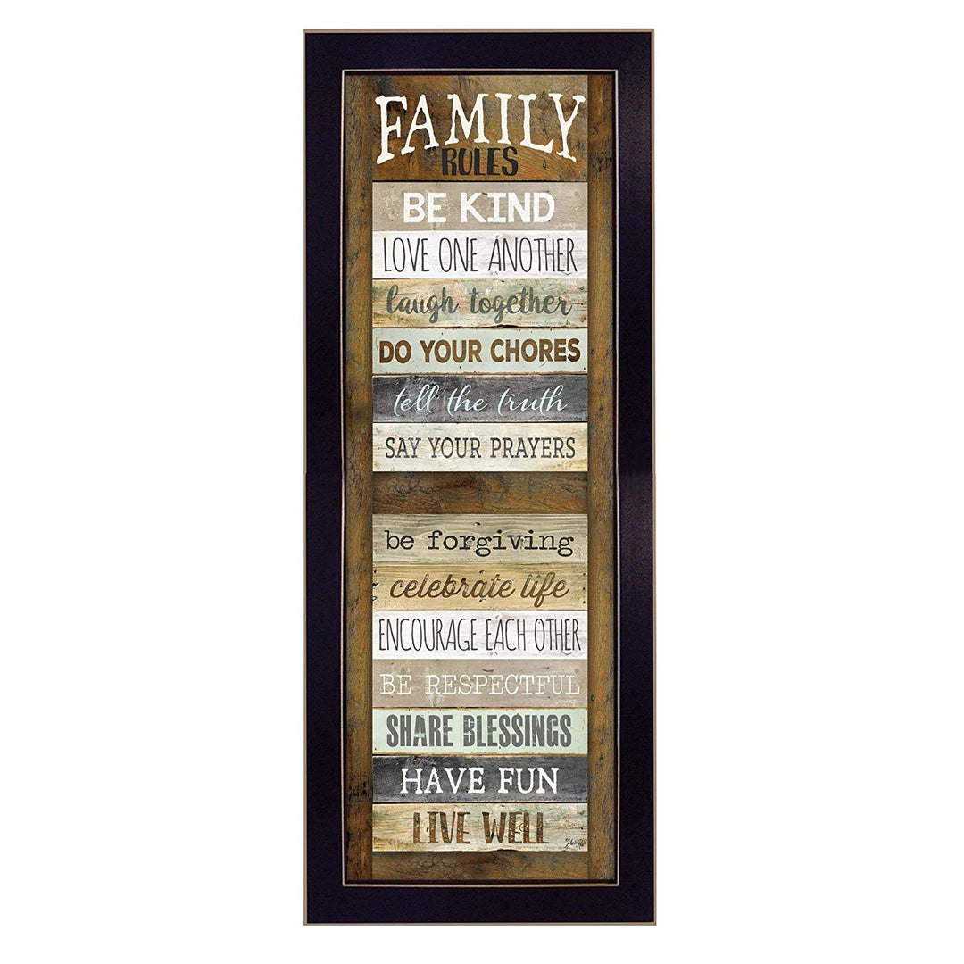 Family Rules Love One Another Wood Plaque Inspirational