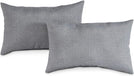 MISC Gray 19 inch X 12 inch Outdoor Accent Pillow (Set 2) Grey Solid Casual Transitional Polyester Fade Resistant Water - Diamond Home USA