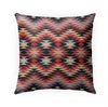 MISC Red Indoor|Outdoor Pillow by 18x18 Pink Geometric Southwestern Polyester Removable Cover