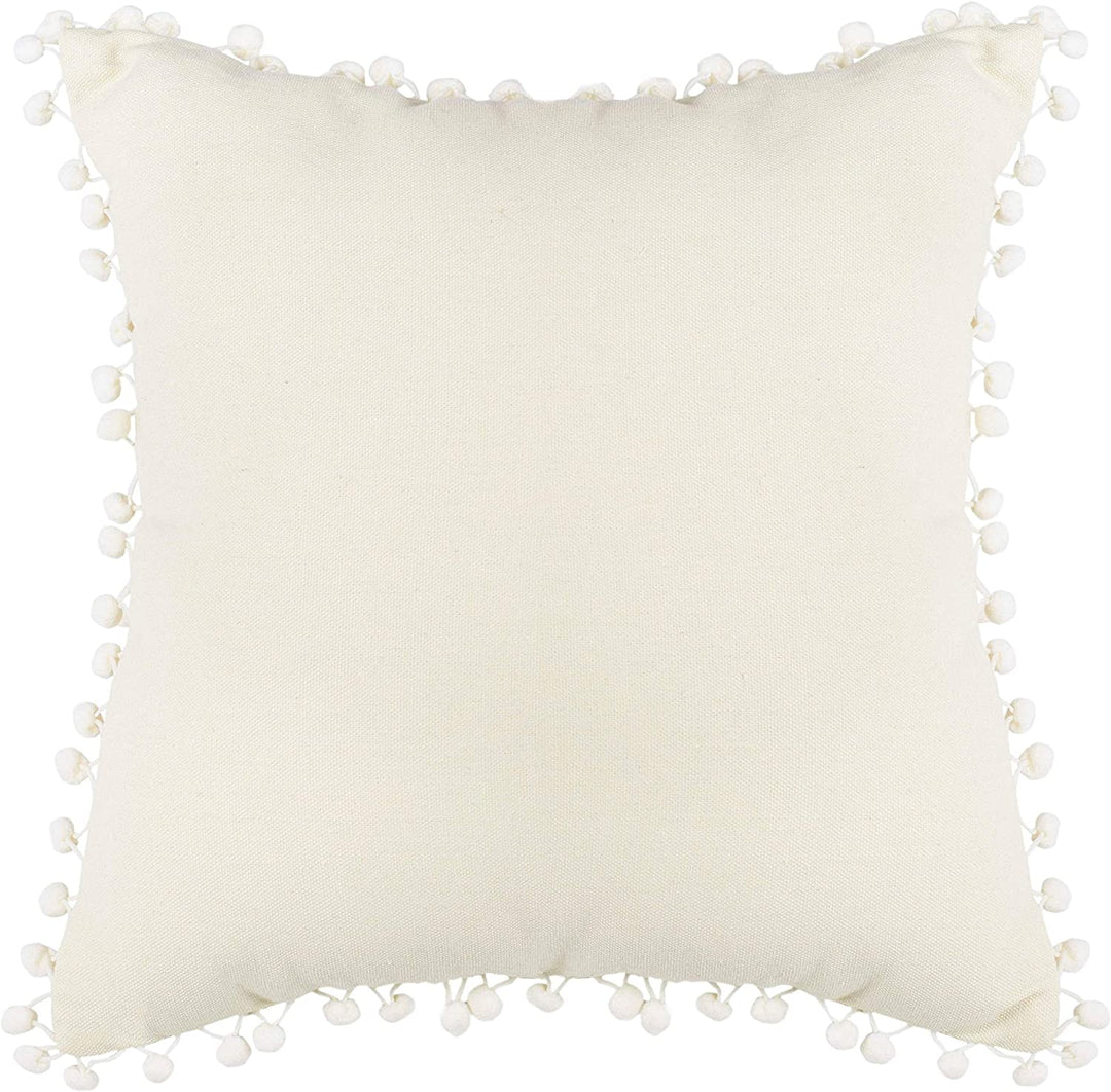 Decorative Pillow Beige Textured Bohemian Eclectic Modern Contemporary Transitional Polyester One Removable Cover - Diamond Home USA