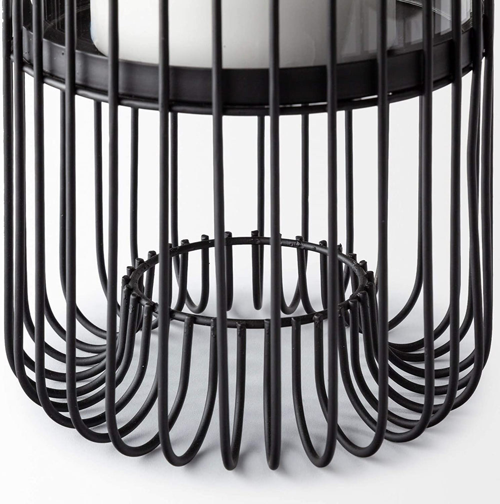 (Large) Table Candle Holder Black Modern Contemporary Metal - Diamond Home USA